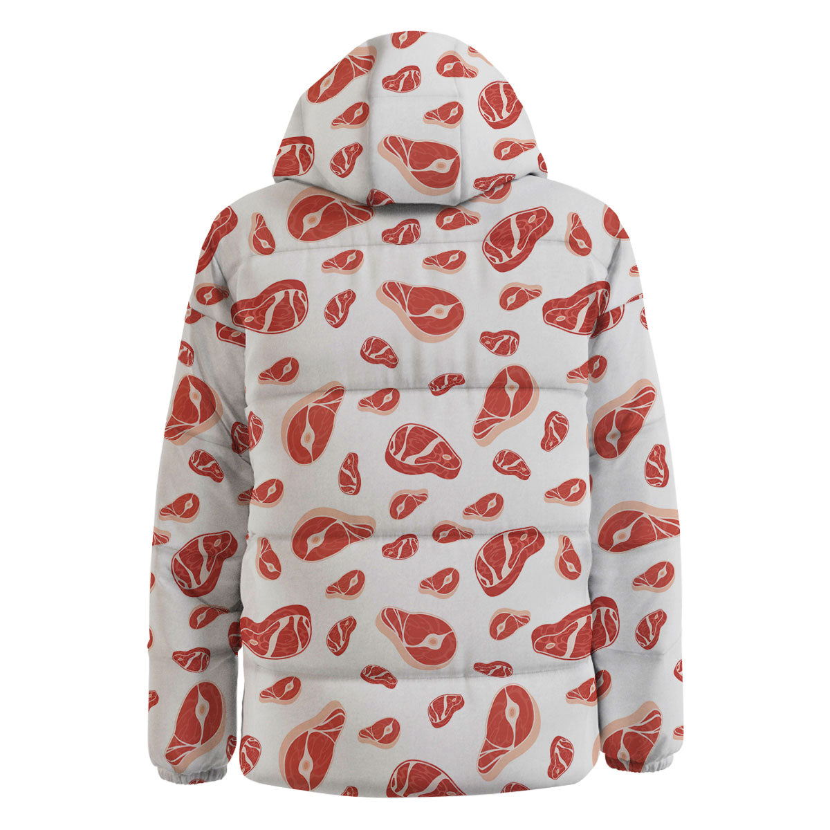 Meat Print Pattern Down Jacket-grizzshop