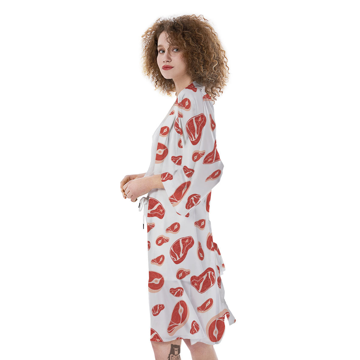 Meat Print Pattern Kimono-grizzshop