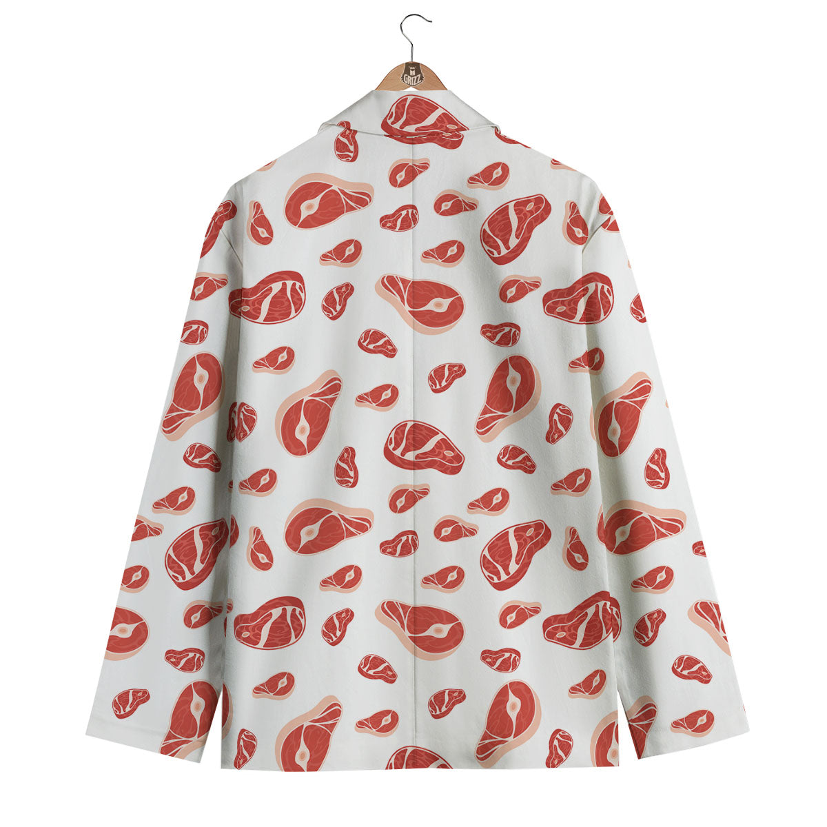 Meat Print Pattern Men's Blazer-grizzshop