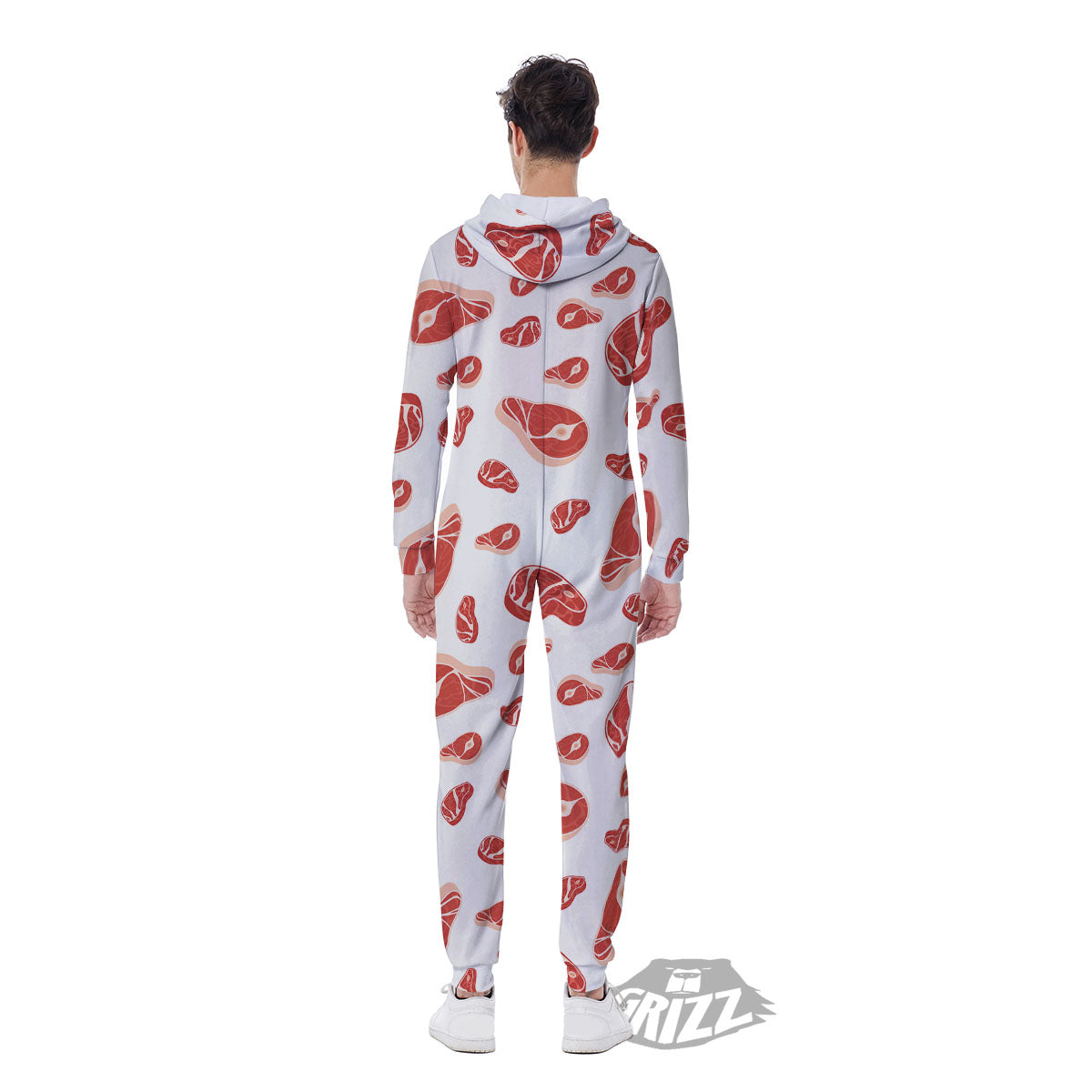 Meat Print Pattern Men's Jumpsuit-grizzshop