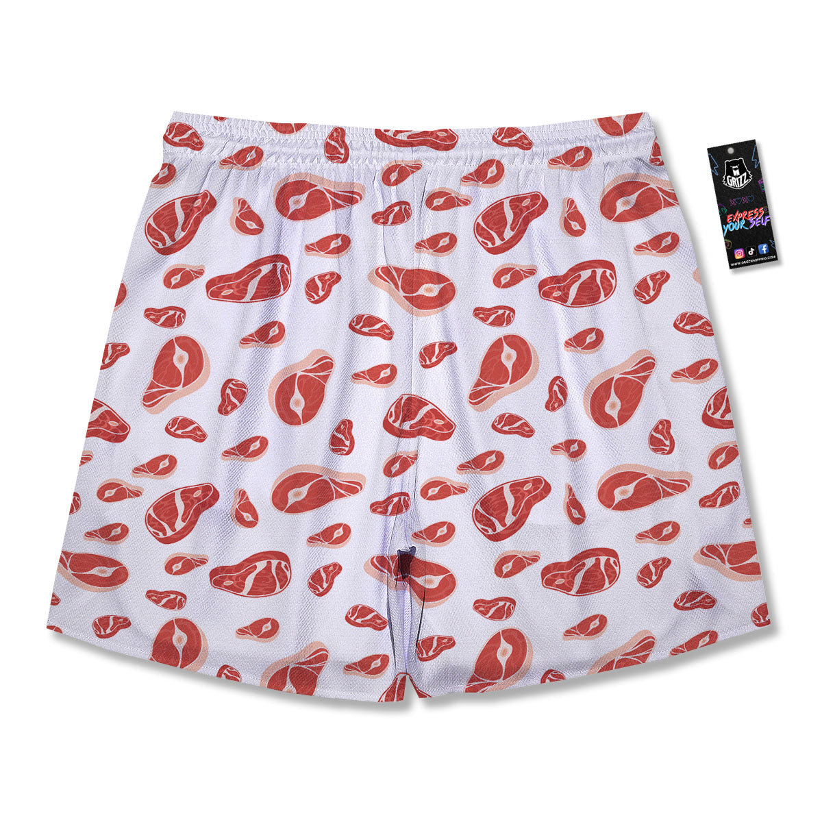 Meat Print Pattern Men's Running Shorts-grizzshop