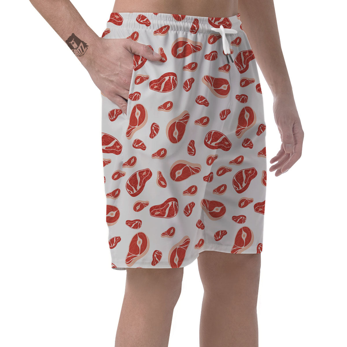 Meat Print Pattern Men's Shorts-grizzshop