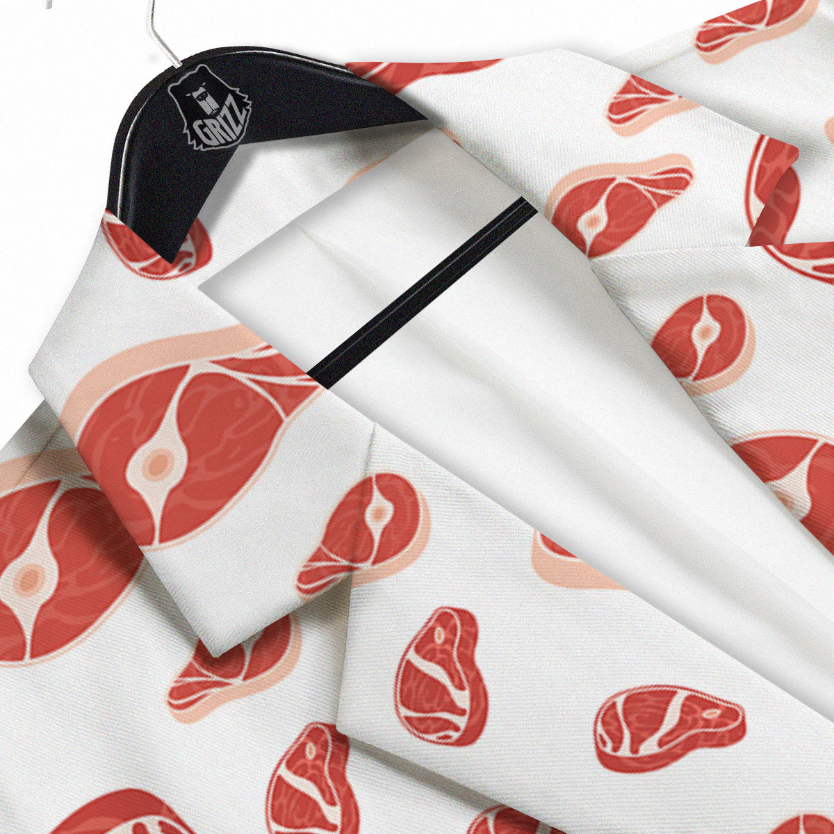 Meat Print Pattern Men's Sport Coat-grizzshop