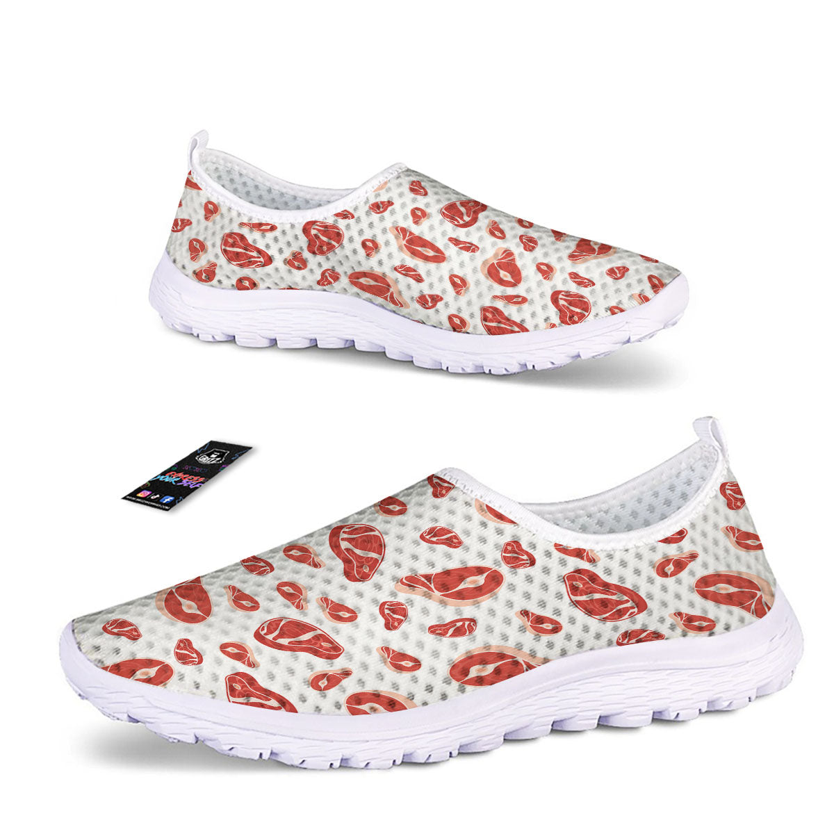 Meat Print Pattern Nurse Shoes-grizzshop