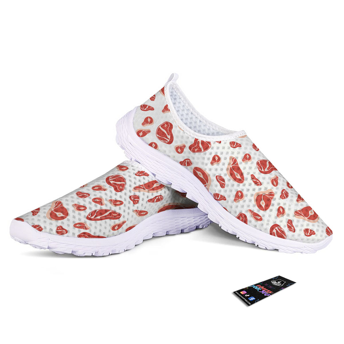 Meat Print Pattern Nurse Shoes-grizzshop