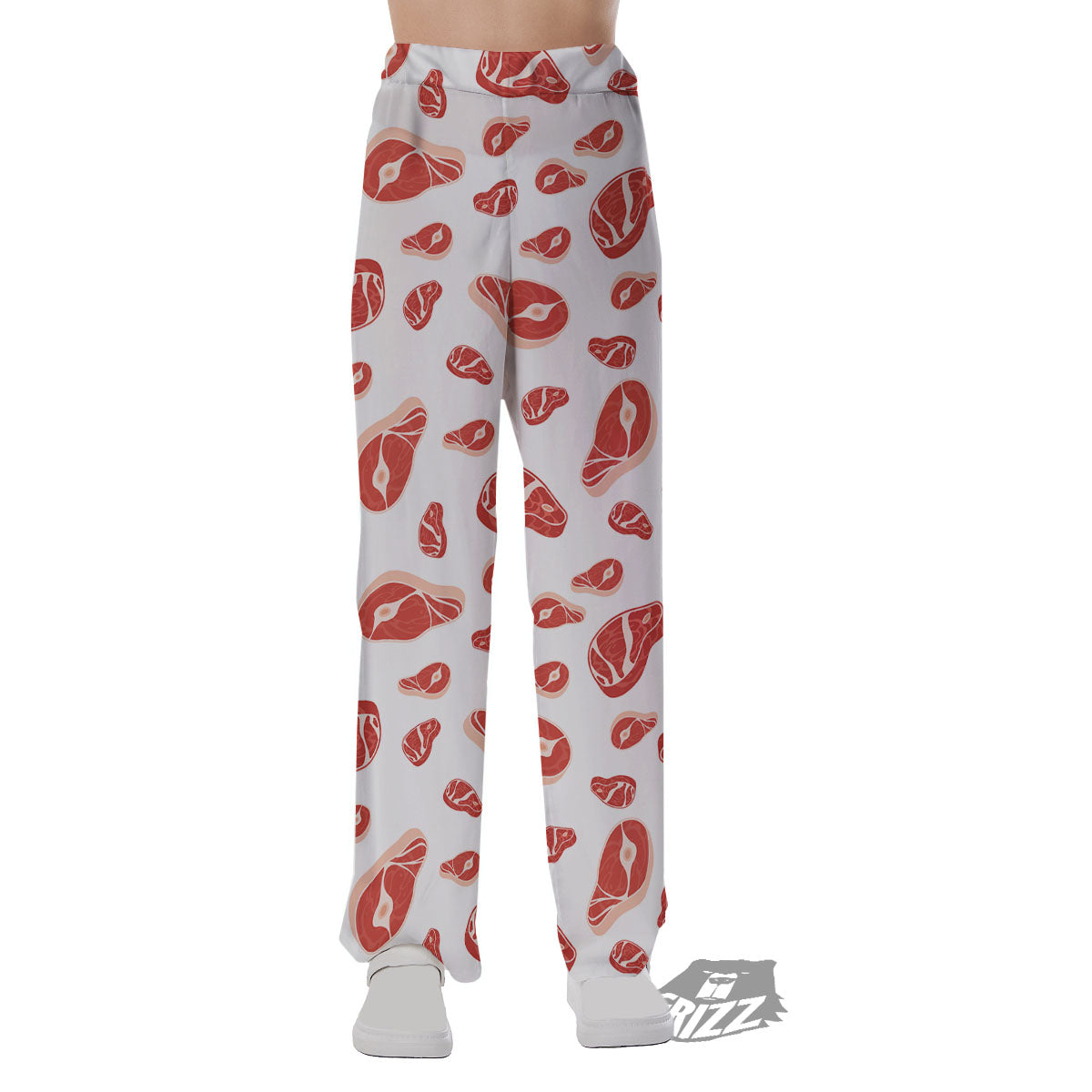 Meat Print Pattern Pajama Pants-grizzshop