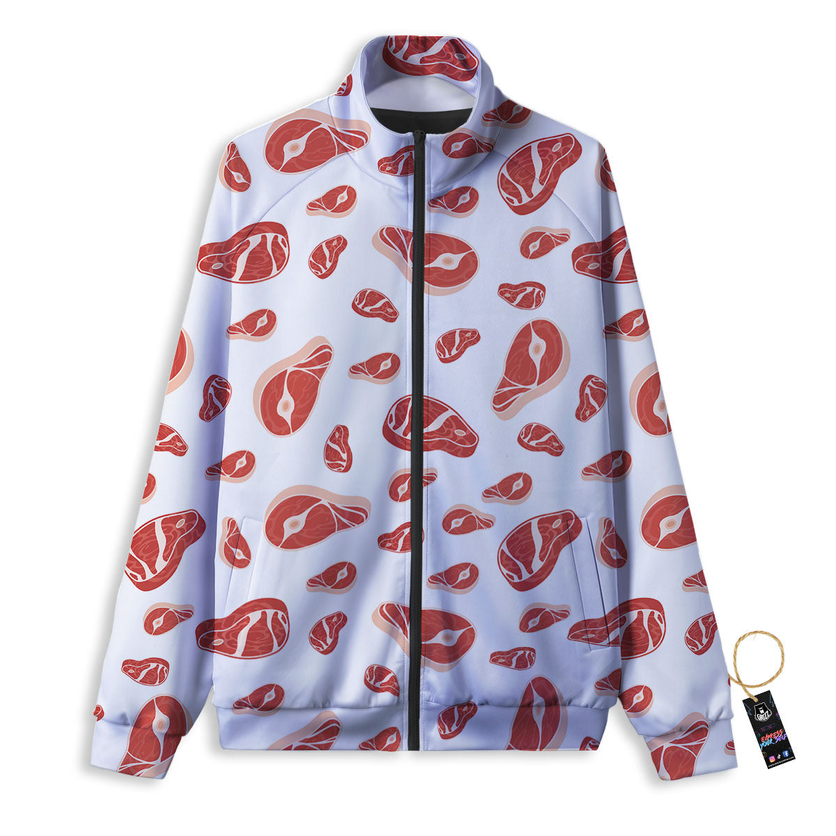 Meat Print Pattern Track Jacket-grizzshop