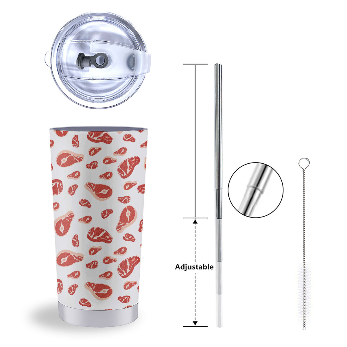 Meat Print Pattern Tumbler-grizzshop