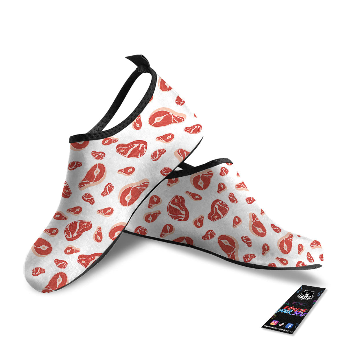 Meat Print Pattern Water Shoes-grizzshop