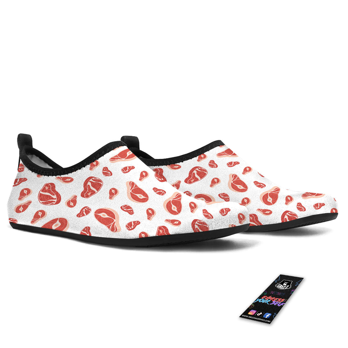 Meat Print Pattern Water Shoes-grizzshop