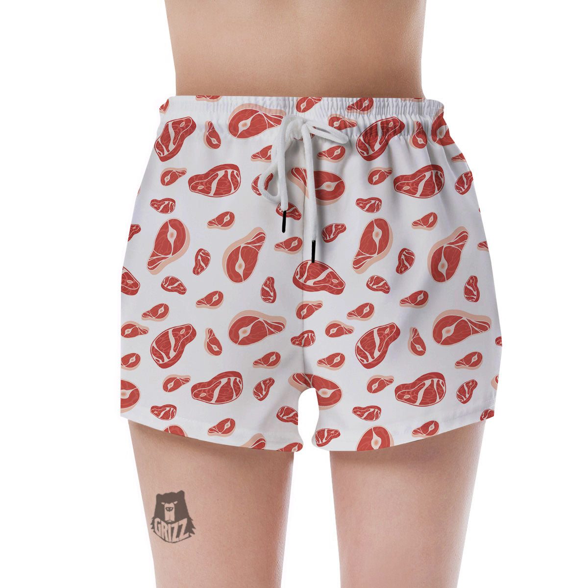 Meat Print Pattern Women's Shorts-grizzshop