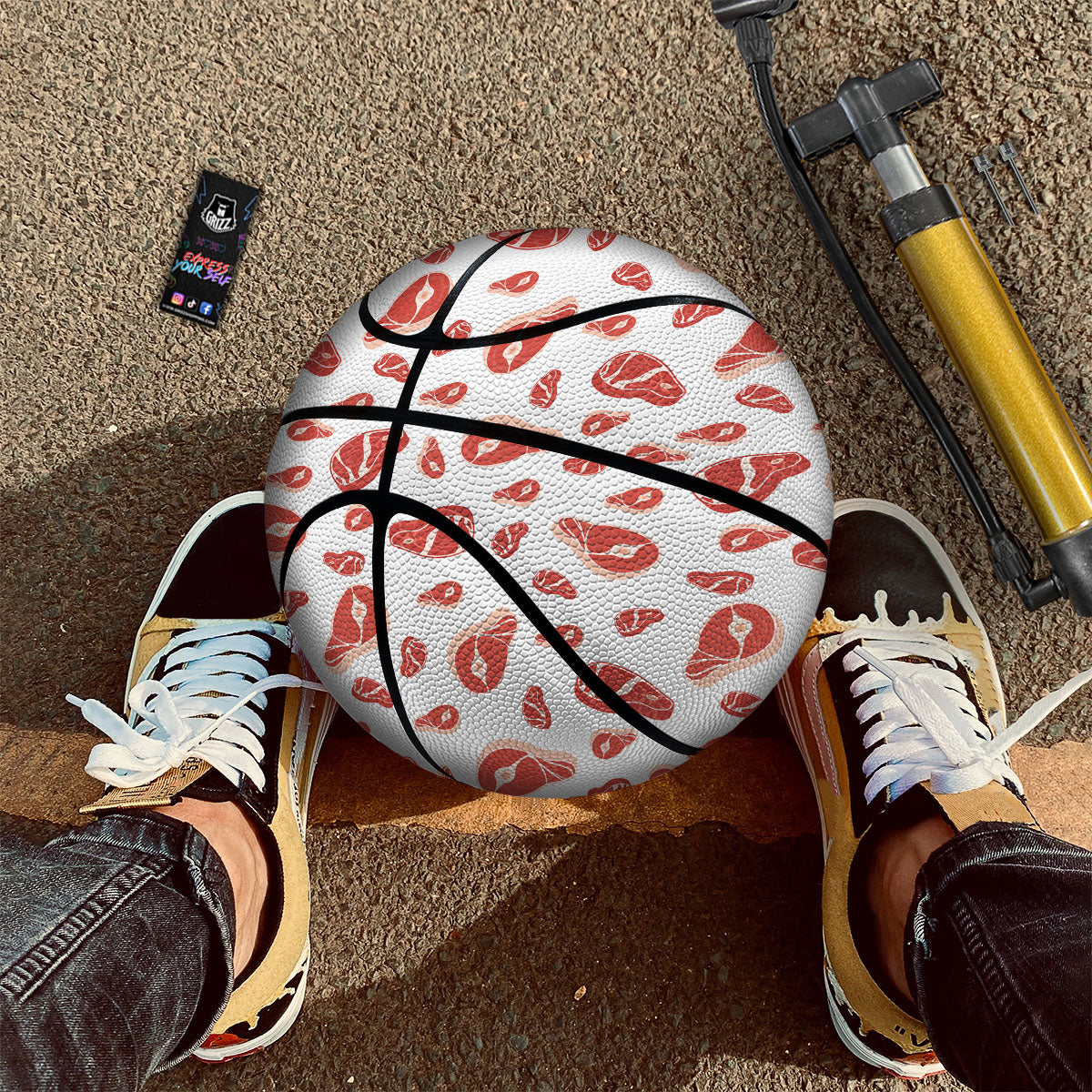 Meat Red Print Pattern Basketball-grizzshop
