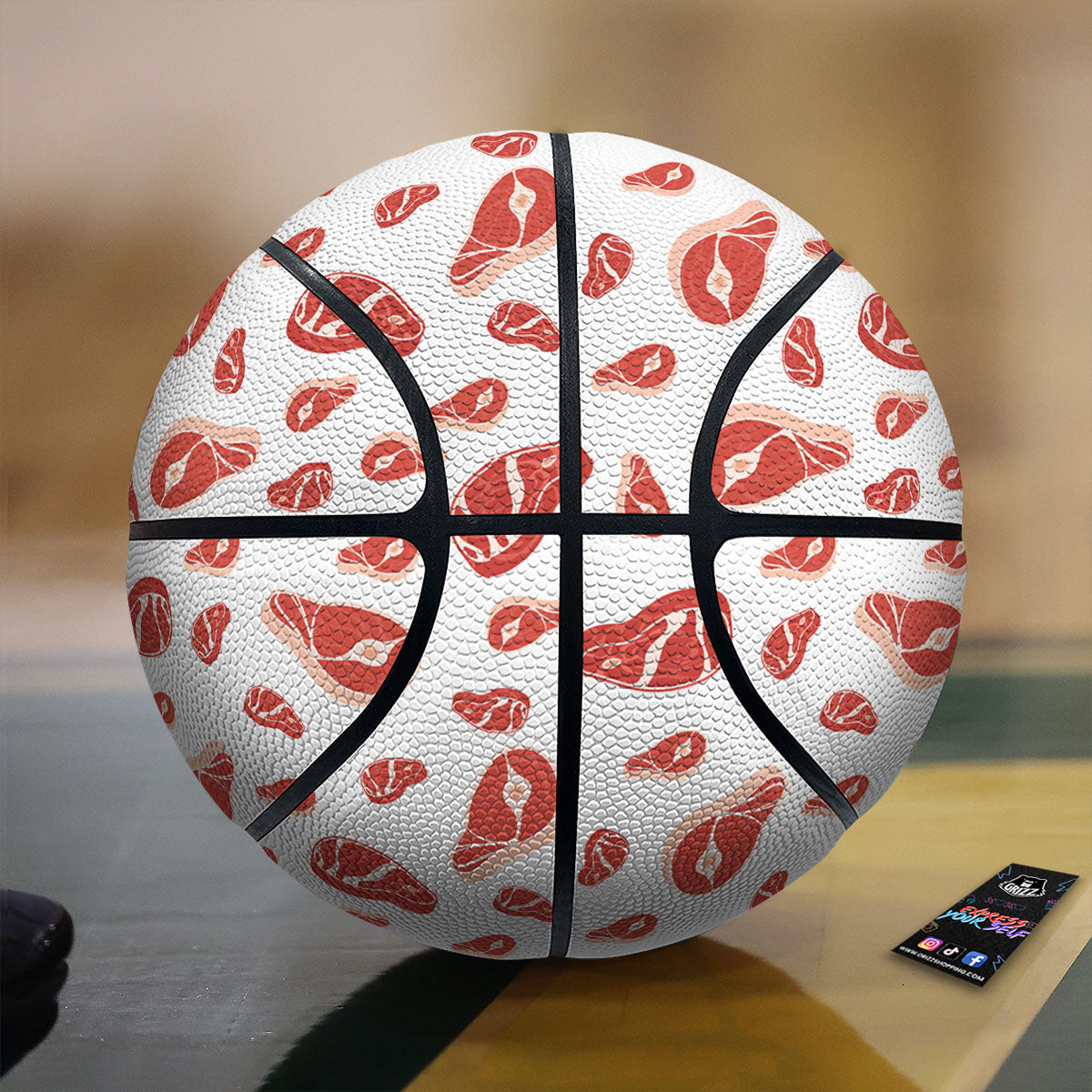 Meat Red Print Pattern Basketball-grizzshop