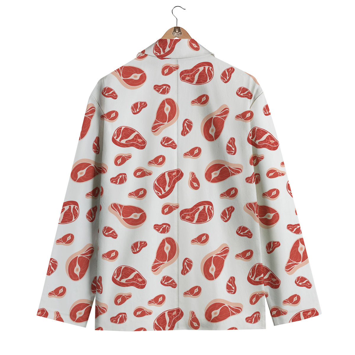 Meat Red Print Pattern Men's Blazer-grizzshop