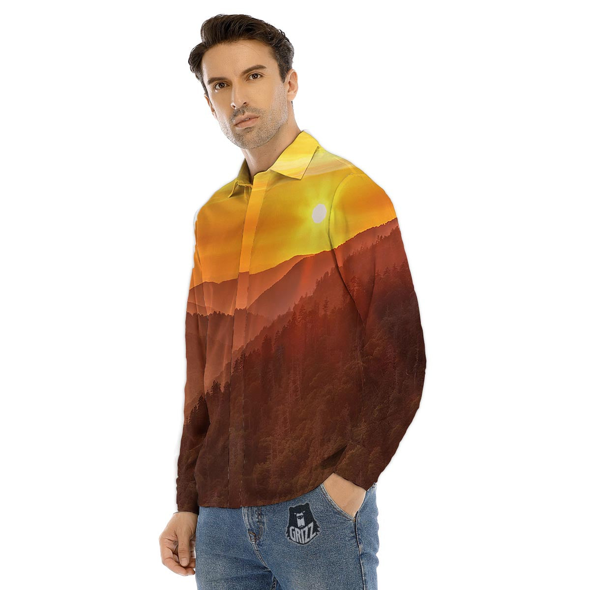 Meat Red Print Pattern Men's Dress Shirts-grizzshop