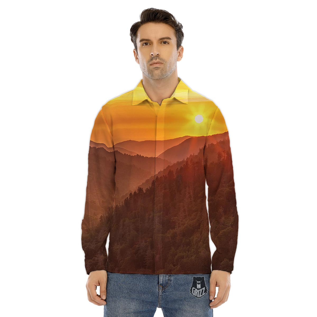 Meat Red Print Pattern Men's Dress Shirts-grizzshop