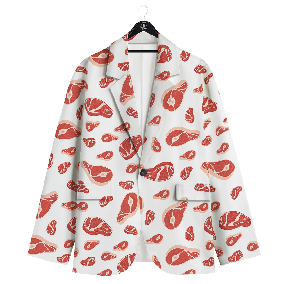 Meat Red Print Pattern Men's Sport Coat-grizzshop