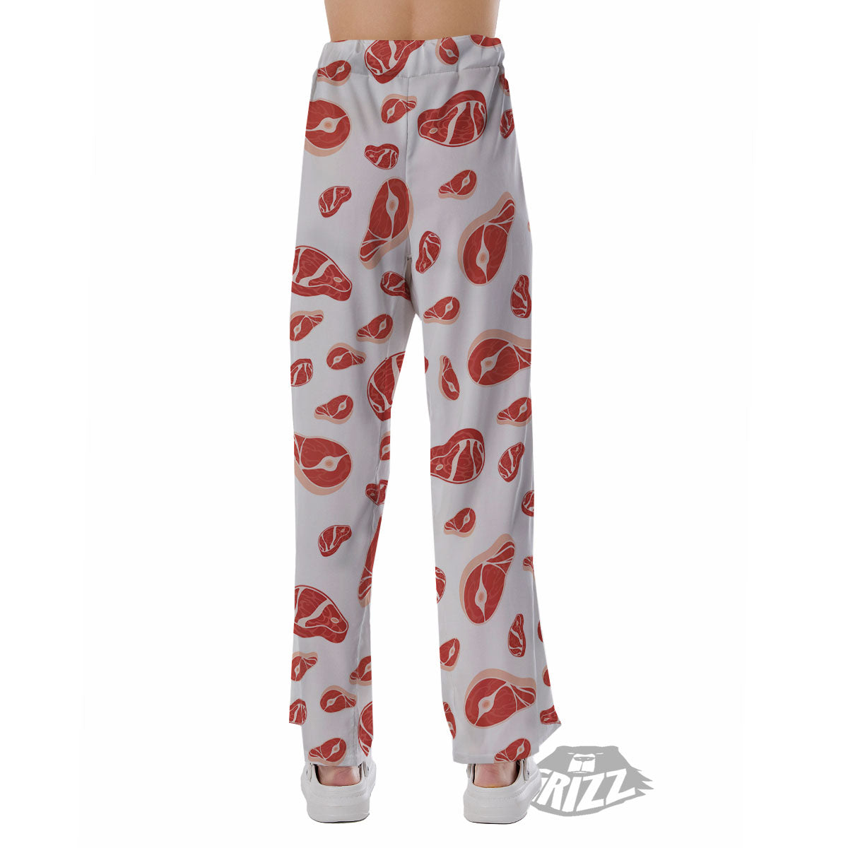 Meat Red Print Pattern Pajama Pants-grizzshop