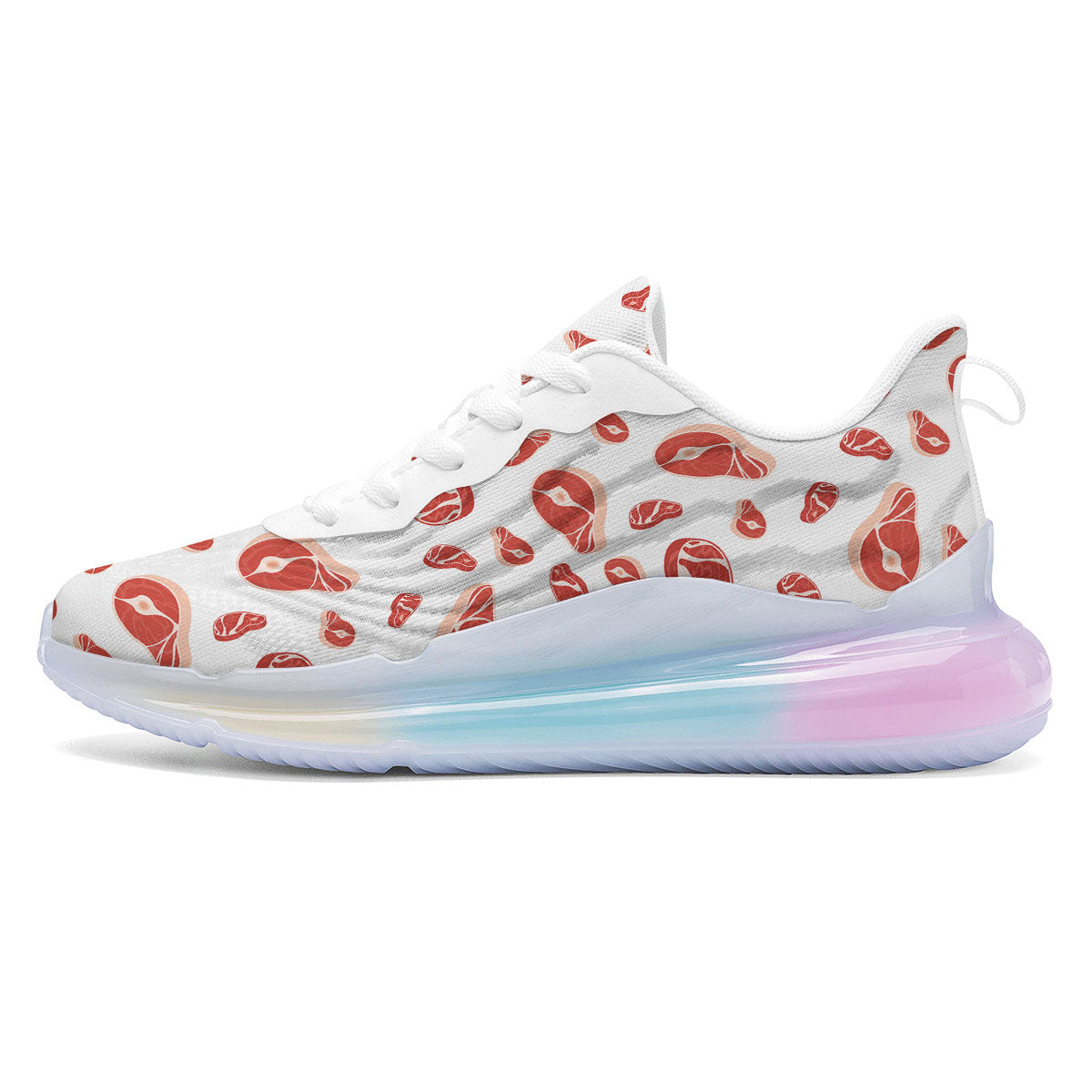 Meat Red Print Pattern Running Sneakers-grizzshop