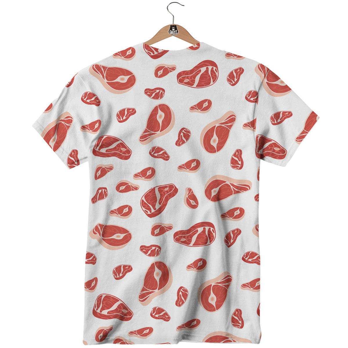Meat Red Print Pattern T-Shirt-grizzshop