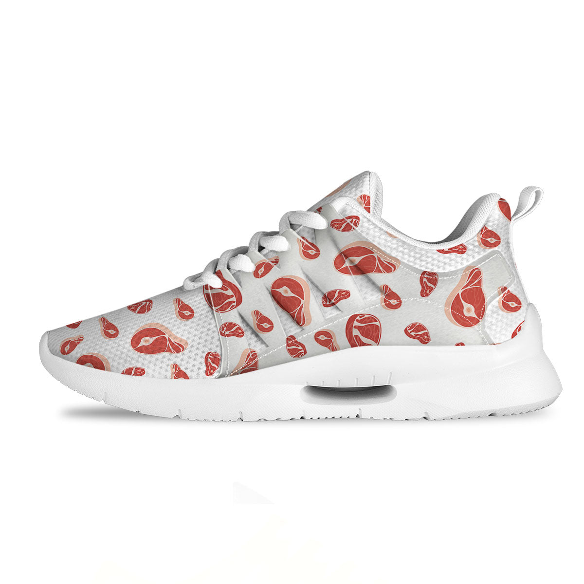Meat Red Print Pattern Tennis Shoes-grizzshop