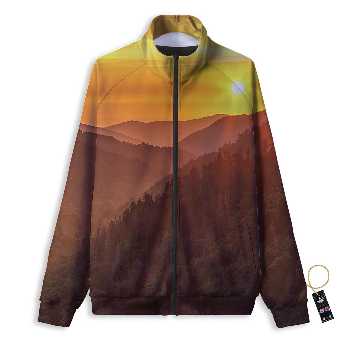 Meat Red Print Pattern Track Jacket-grizzshop