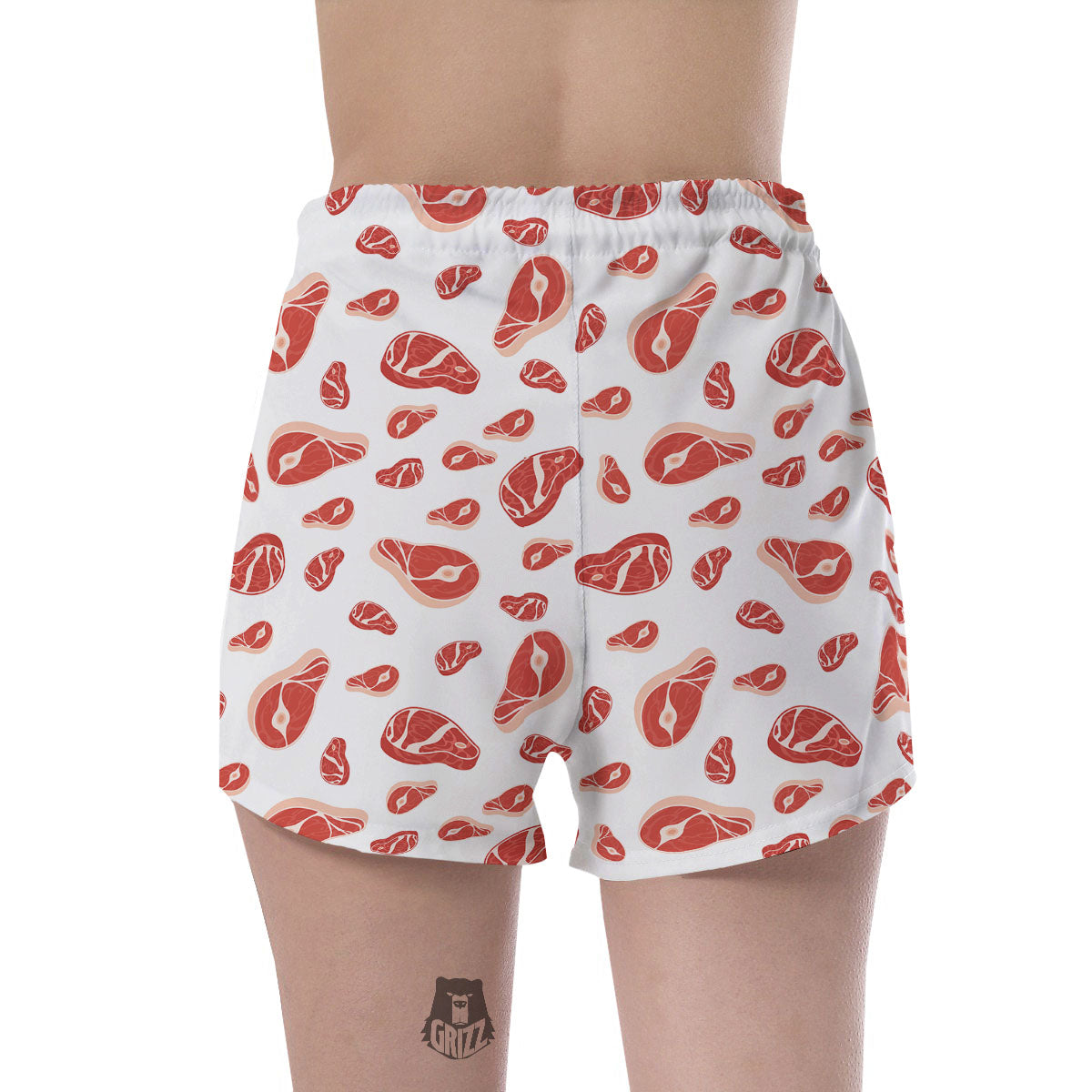Meat Red Print Pattern Women's Shorts-grizzshop