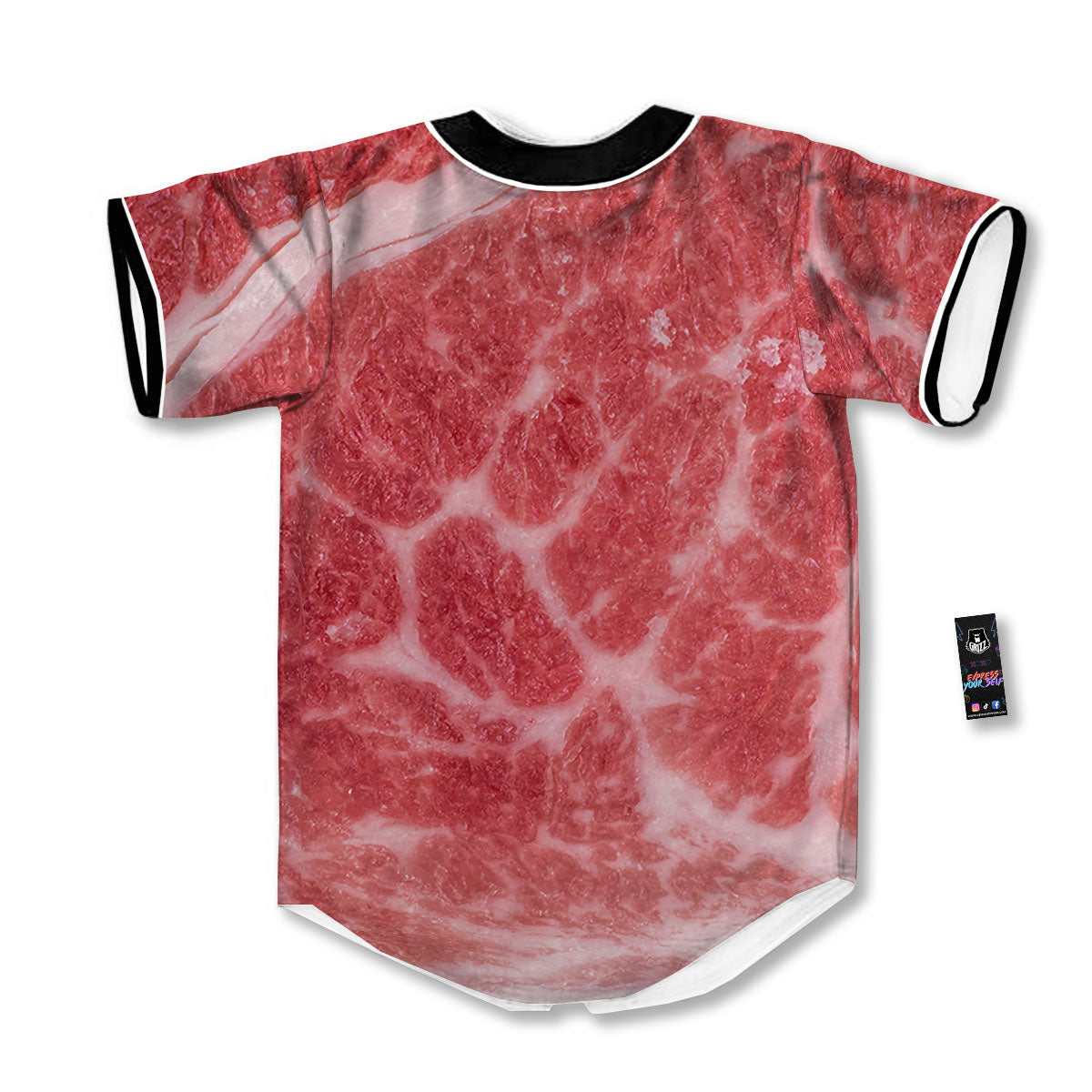 Meat Wagyu Beef Print Baseball Jersey-grizzshop