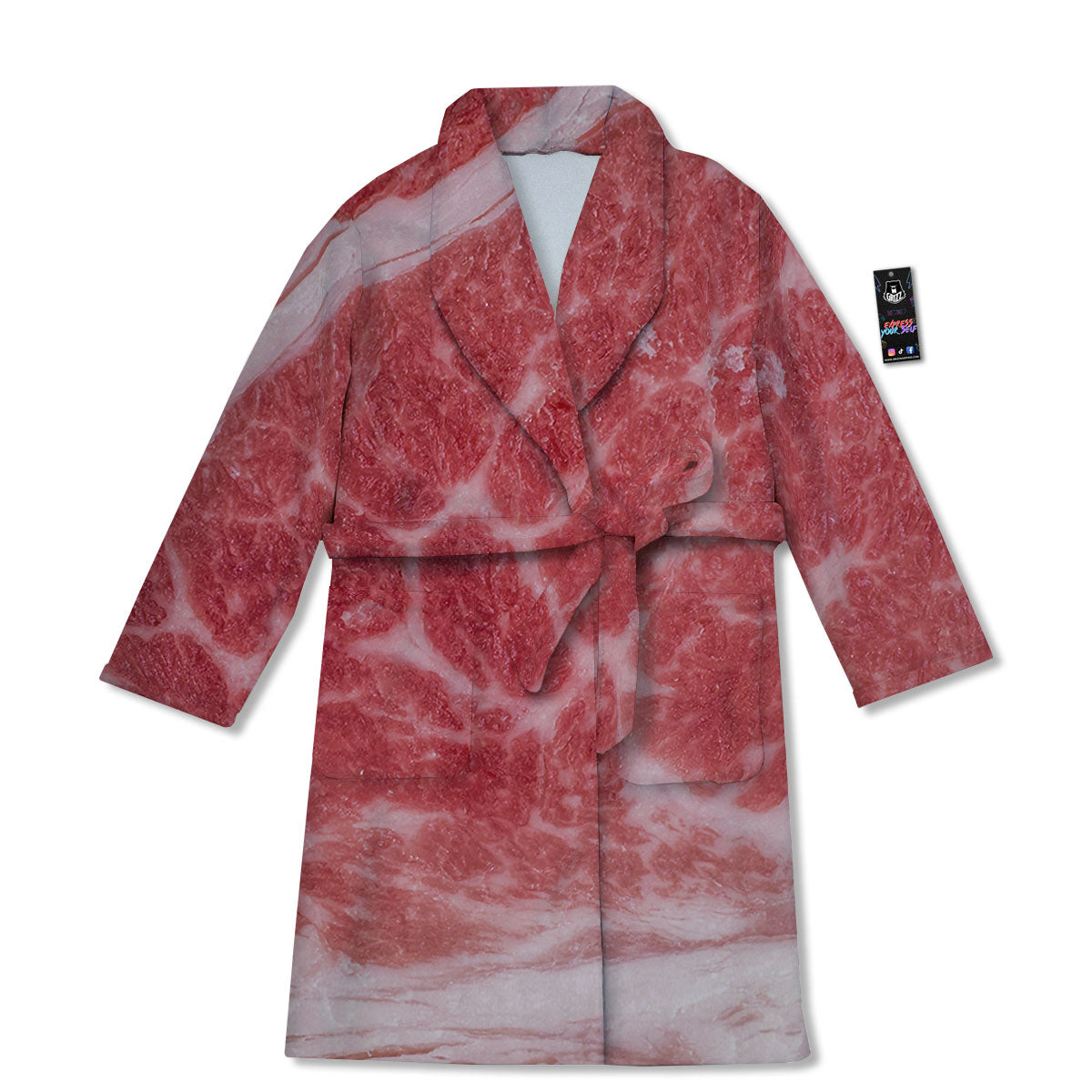 Meat Wagyu Beef Print Bathrobe-grizzshop