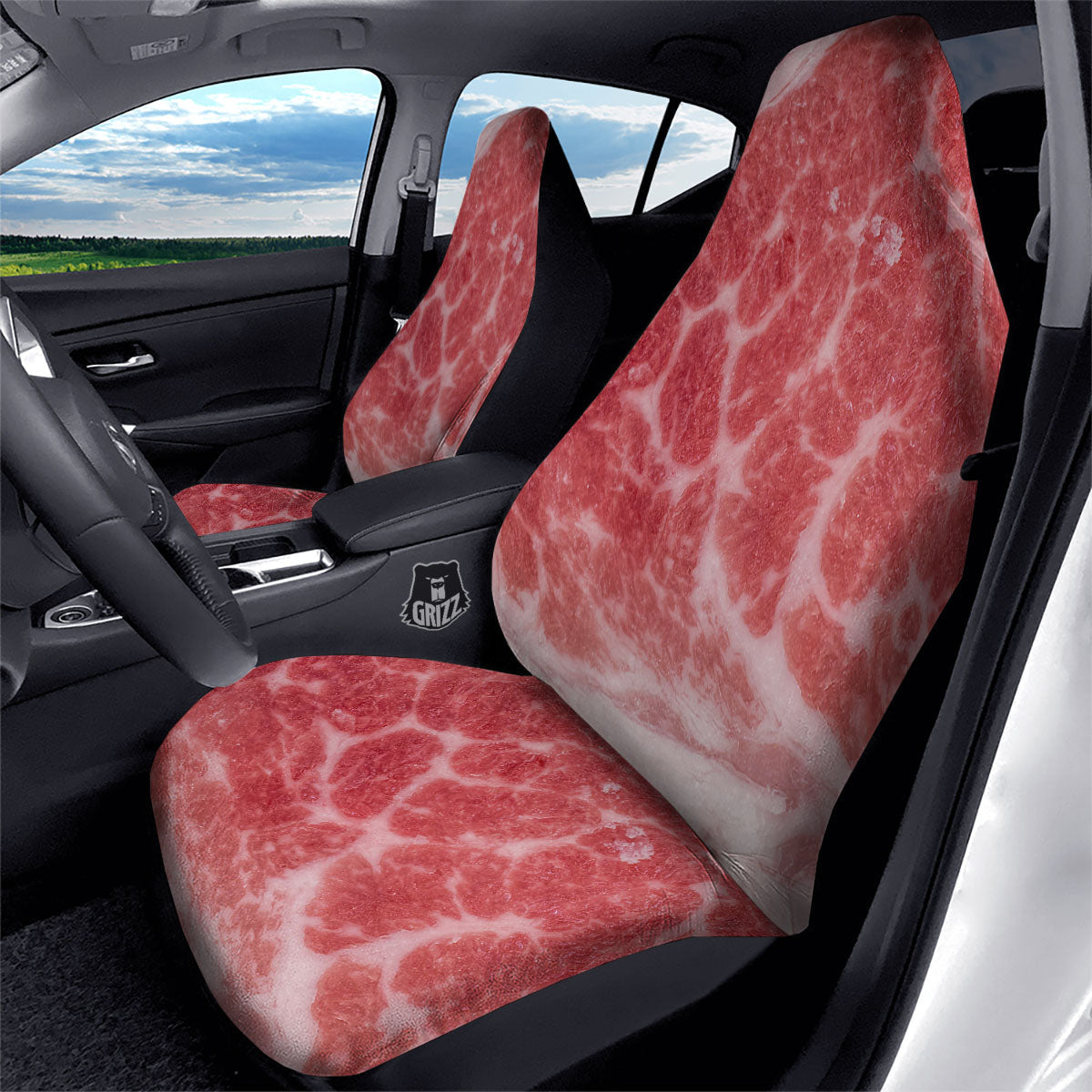 Meat Wagyu Beef Print Car Seat Covers-grizzshop