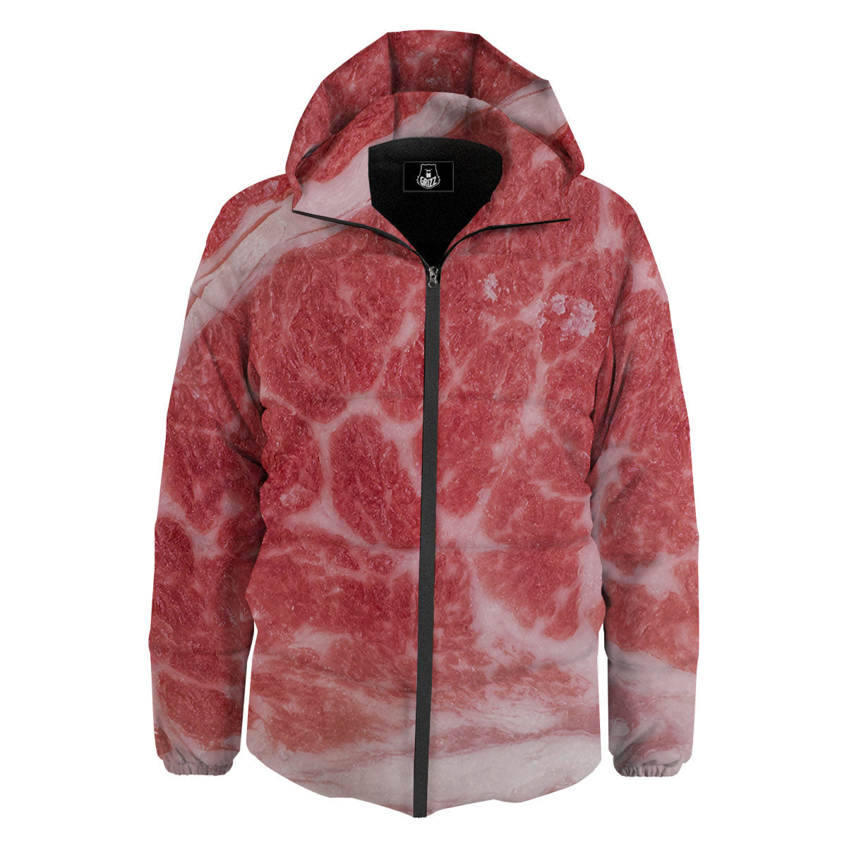 Meat Wagyu Beef Print Down Jacket-grizzshop