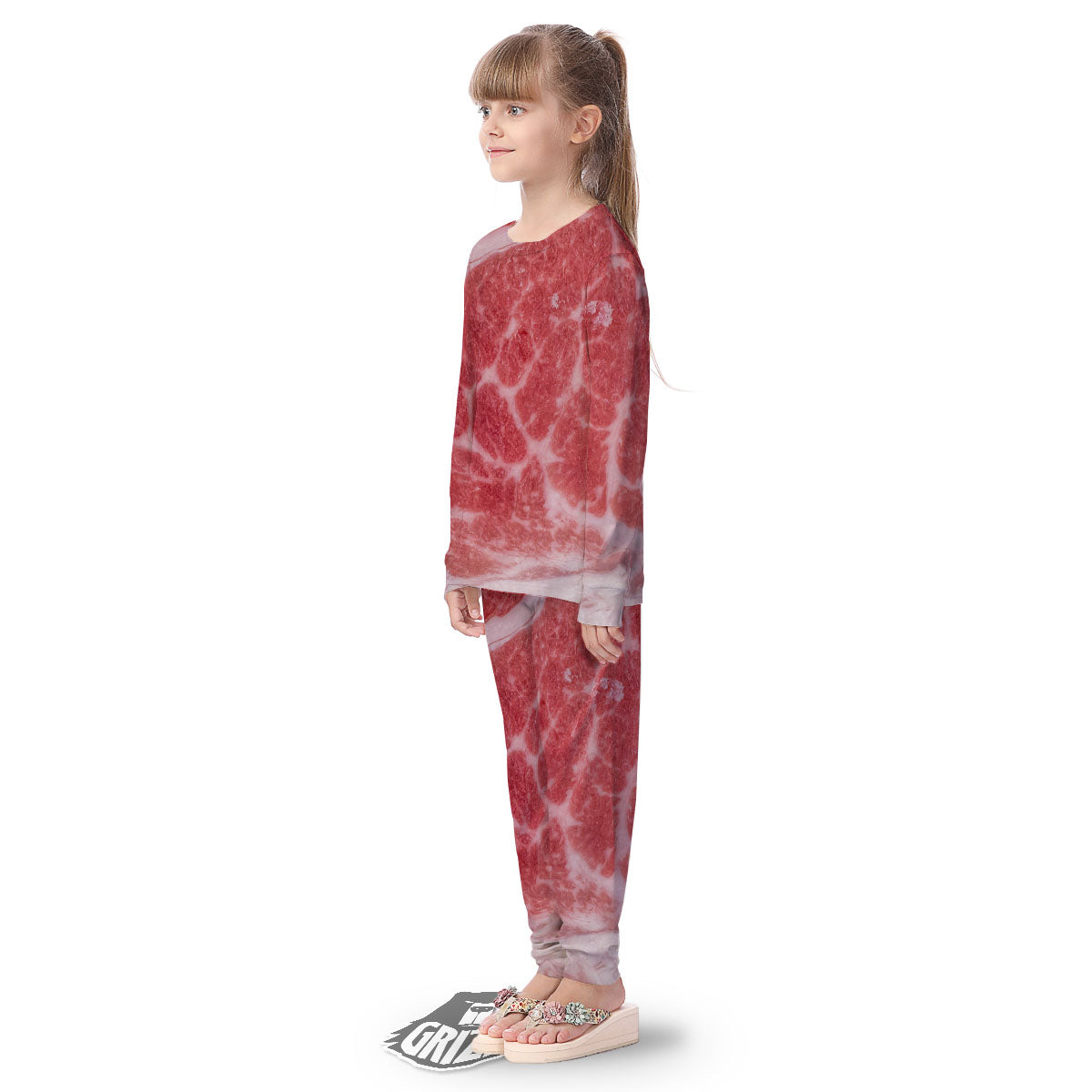 Meat Wagyu Beef Print Kid's Pajamas-grizzshop