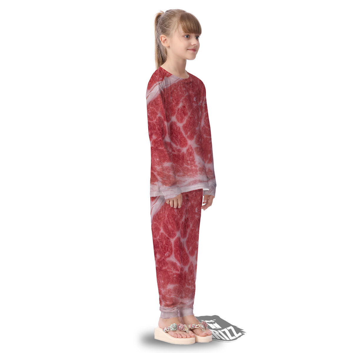 Meat Wagyu Beef Print Kid's Pajamas-grizzshop