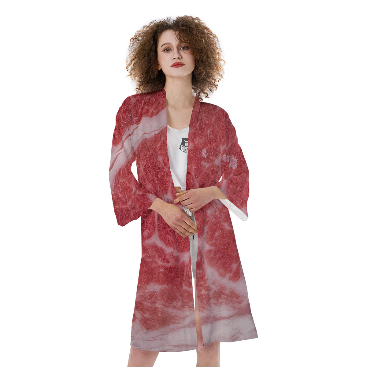 Meat Wagyu Beef Print Kimono-grizzshop