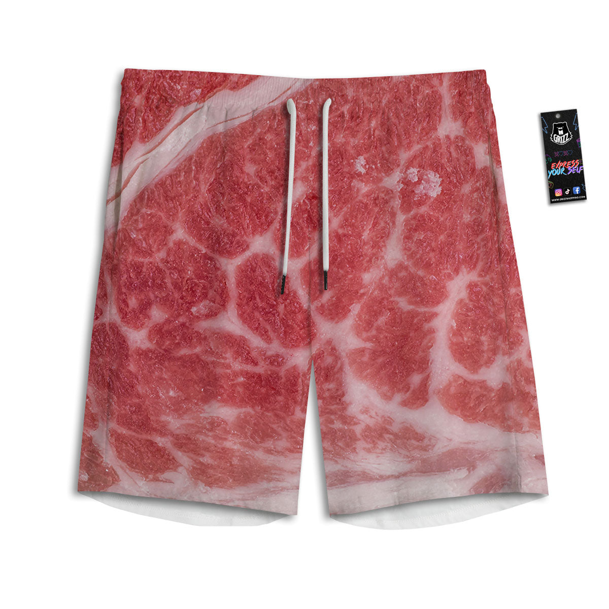 Meat Wagyu Beef Print Men's Athletic Shorts