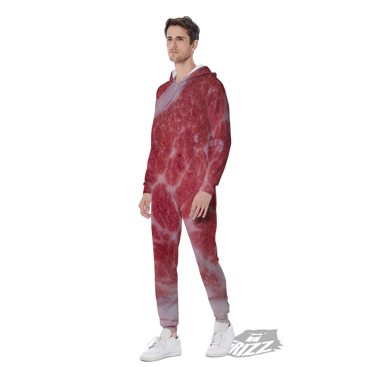 Meat Wagyu Beef Print Men's Jumpsuit-grizzshop