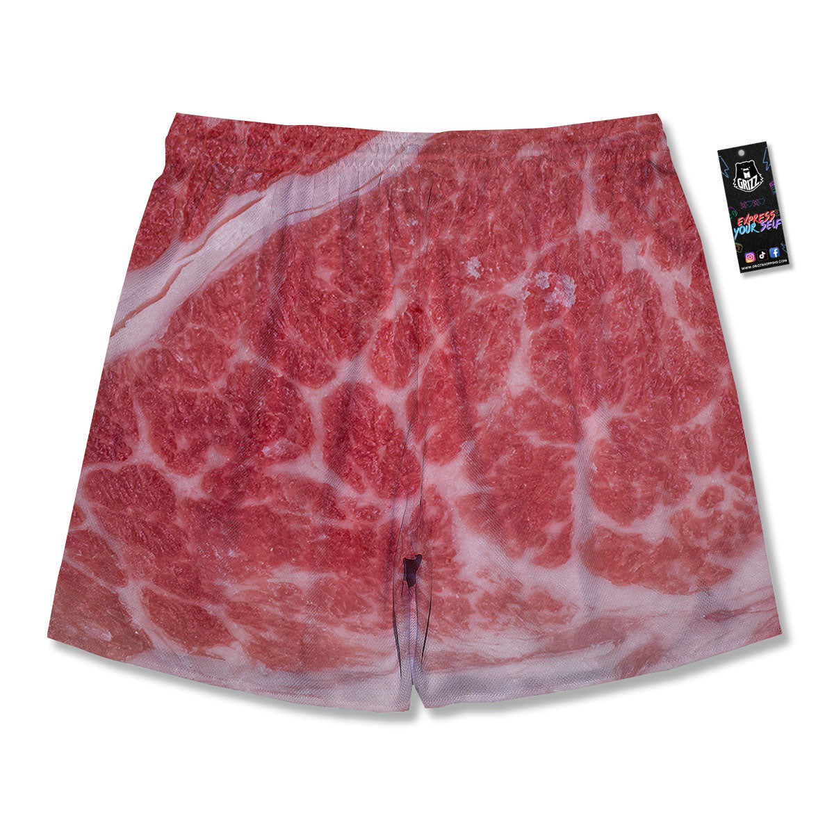 Meat Wagyu Beef Print Men's Running Shorts-grizzshop