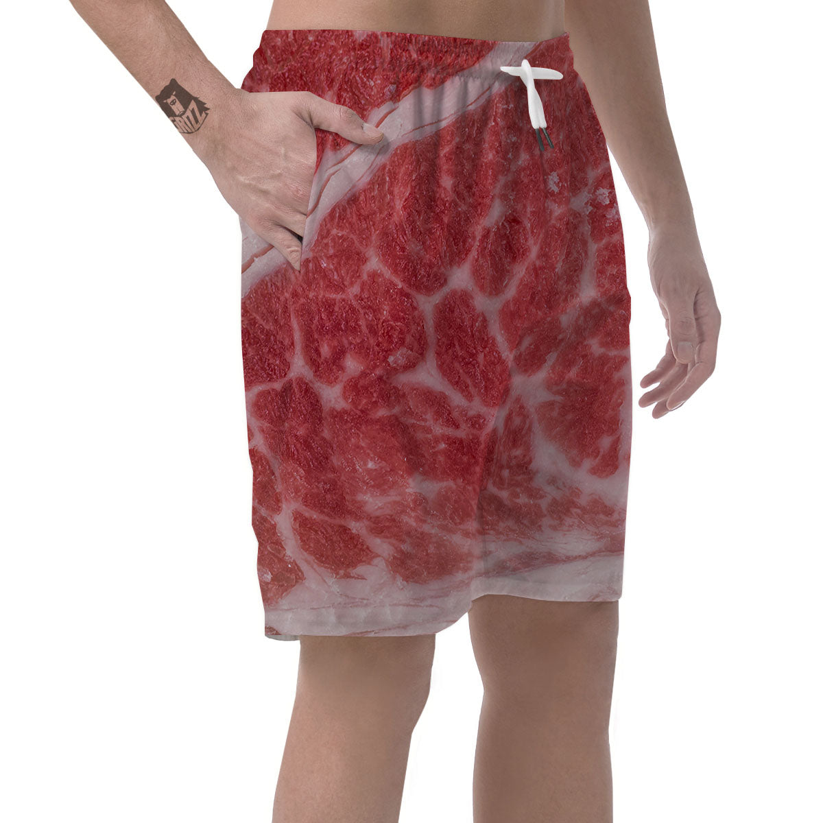 Meat Wagyu Beef Print Men's Shorts-grizzshop