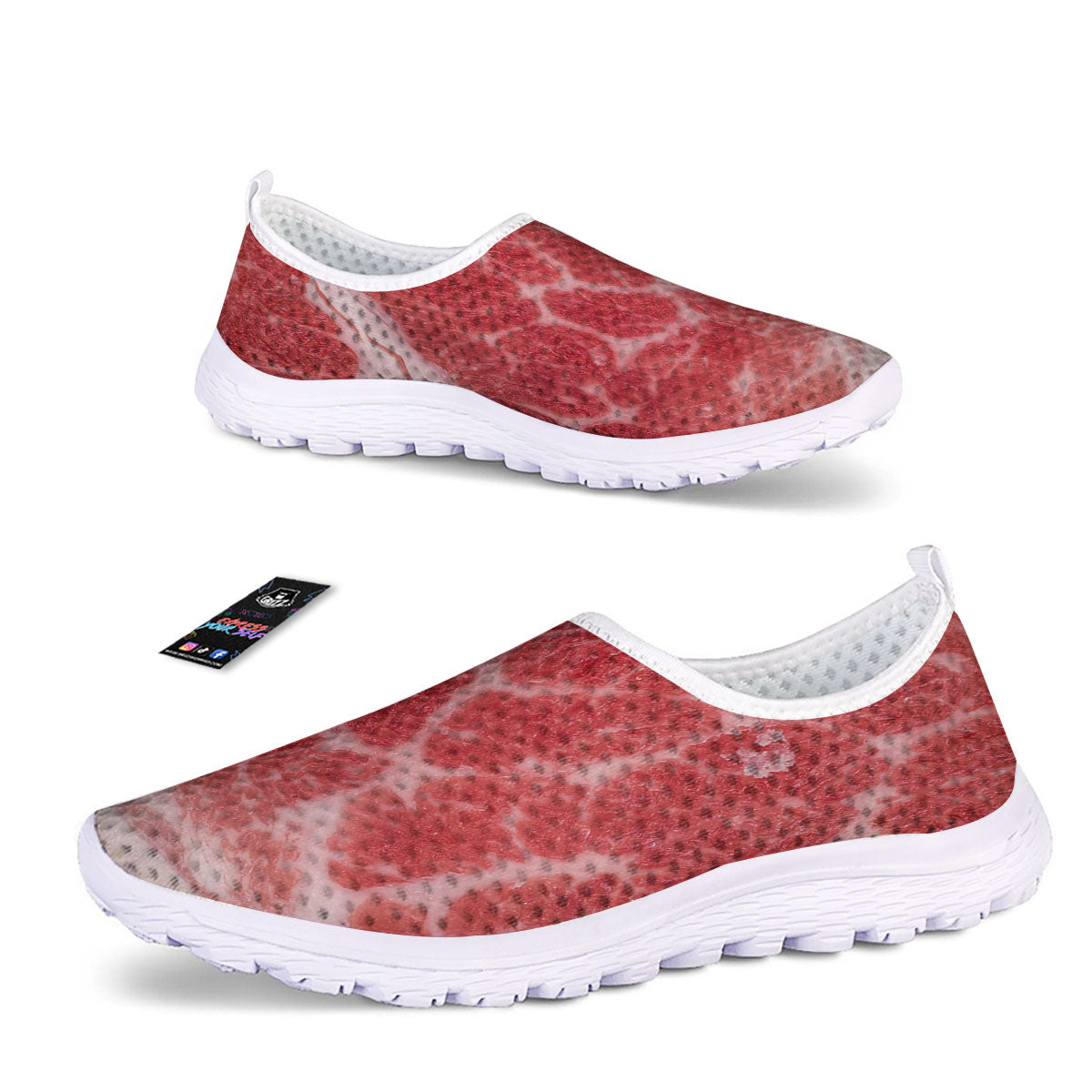 Meat Wagyu Beef Print Nurse Shoes-grizzshop