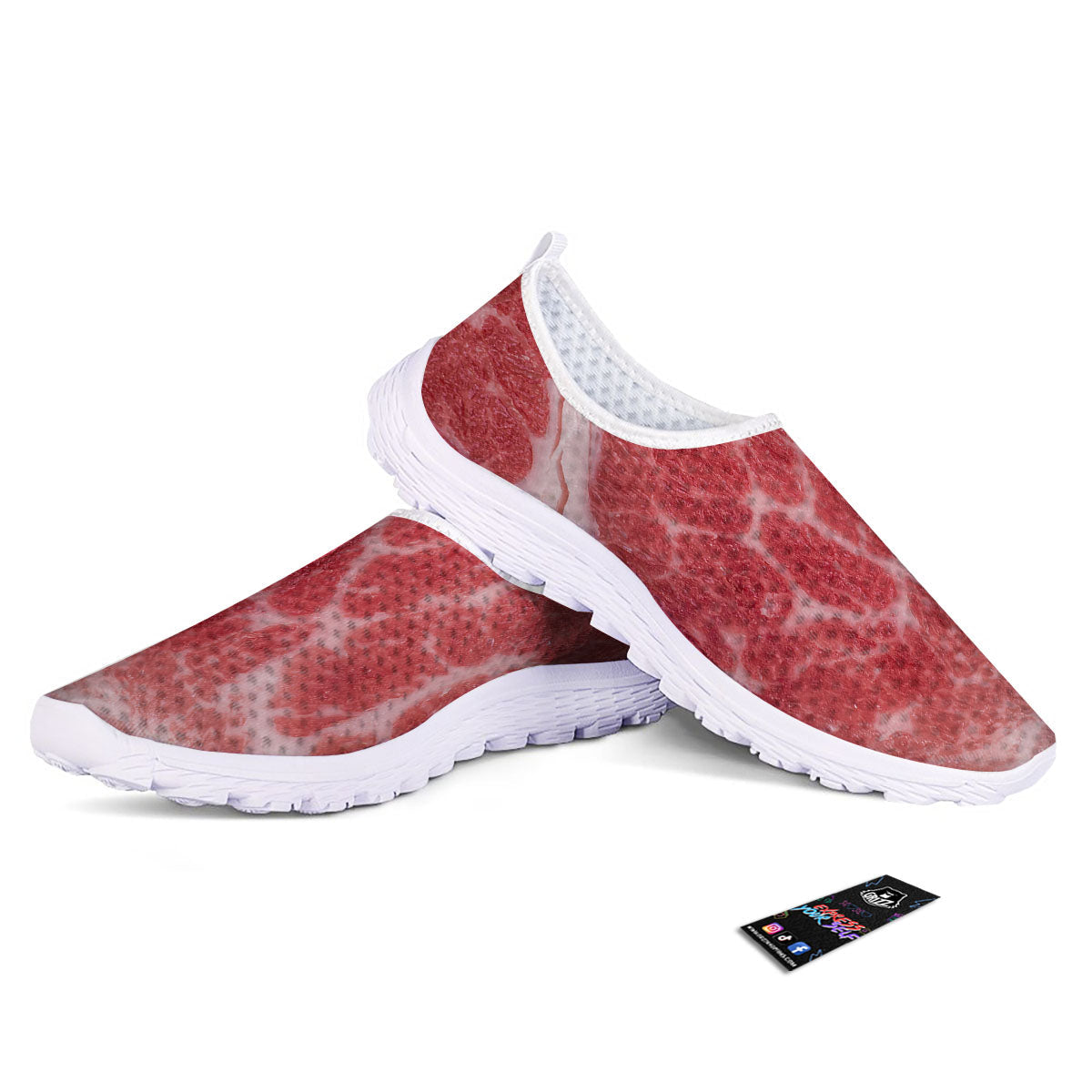 Meat Wagyu Beef Print Nurse Shoes-grizzshop