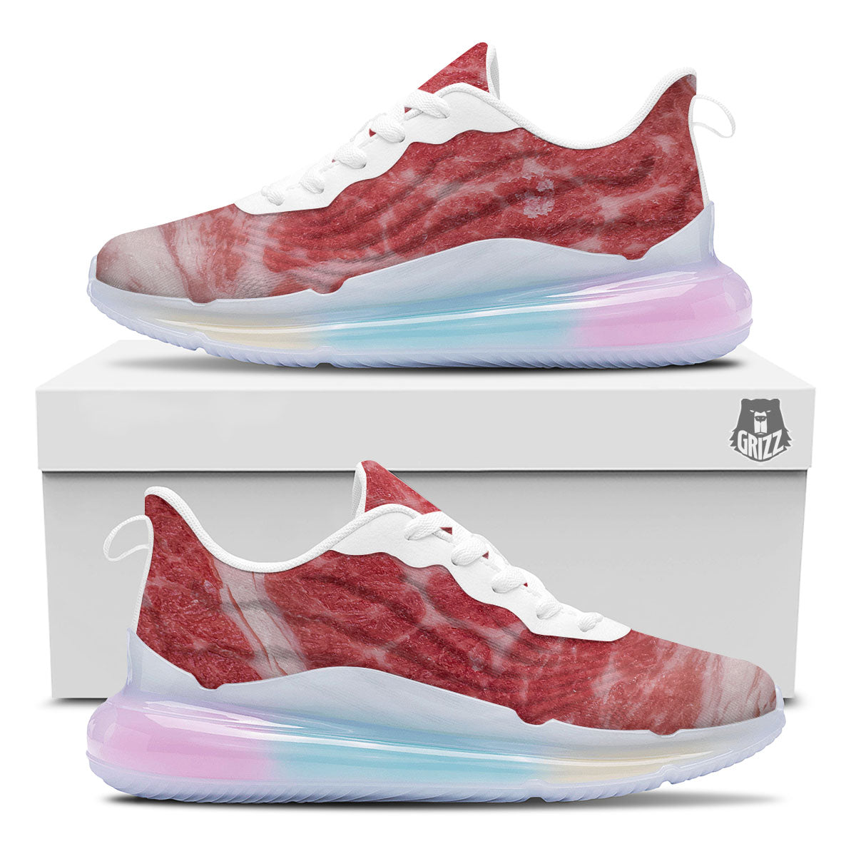 Meat Wagyu Beef Print Running Sneakers-grizzshop