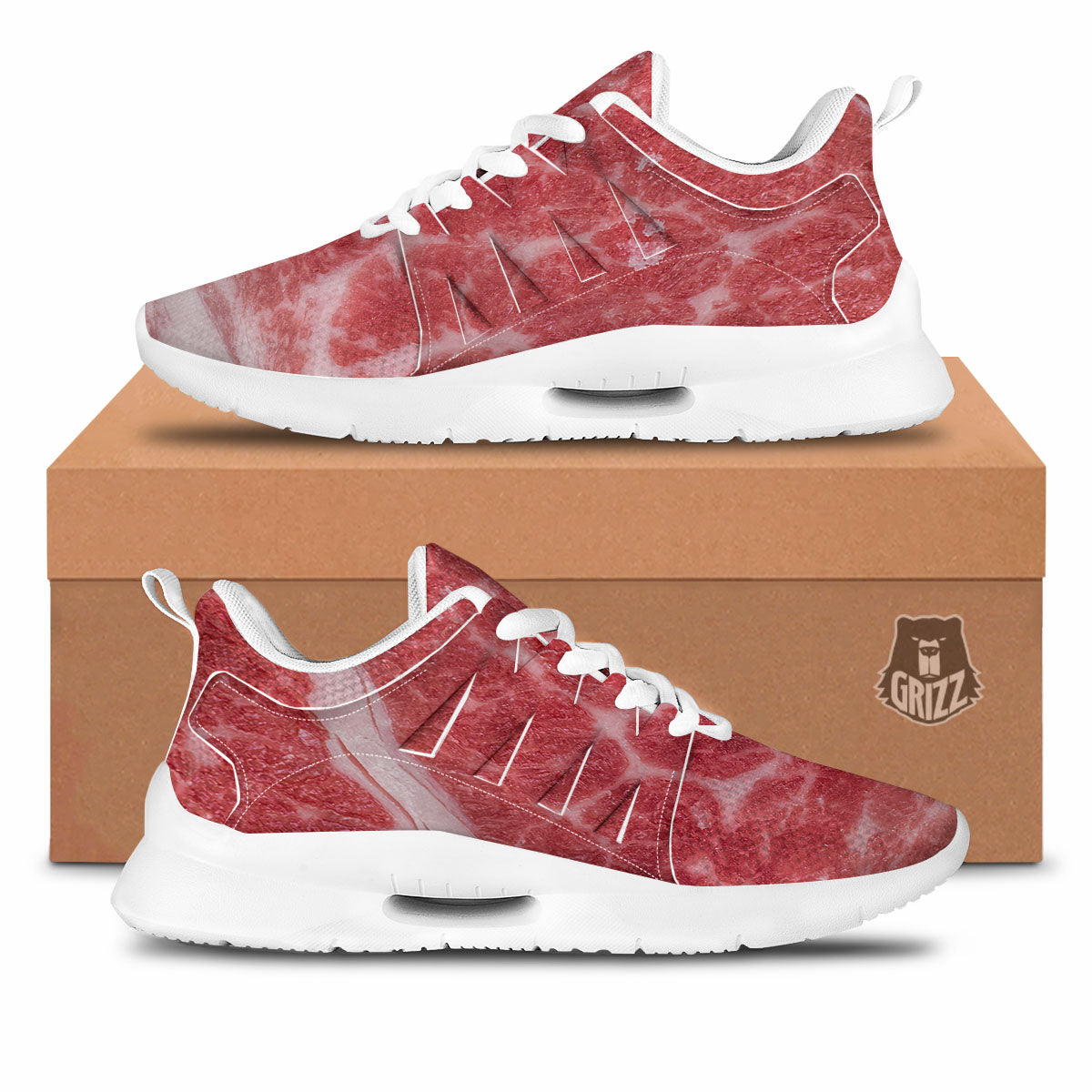 Meat Wagyu Beef Print Tennis Shoes-grizzshop