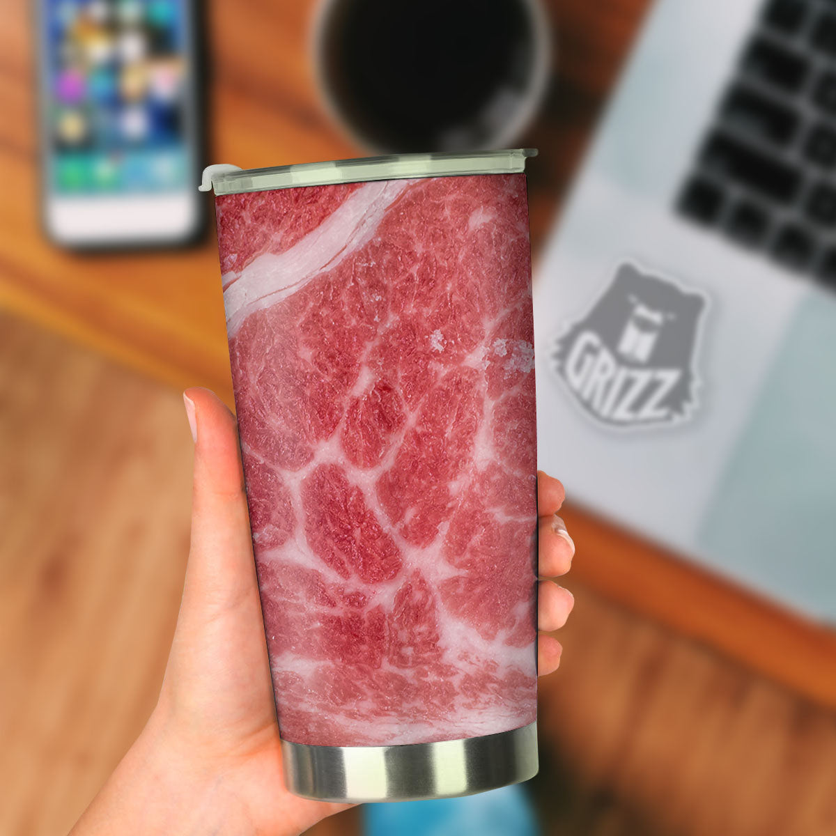 Meat Wagyu Beef Print Tumbler-grizzshop