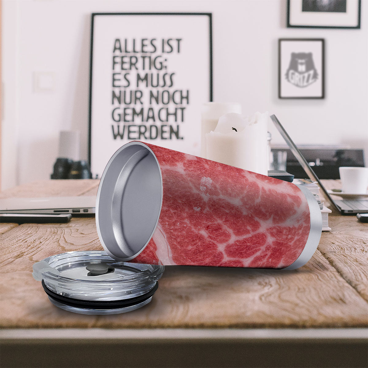 Meat Wagyu Beef Print Tumbler-grizzshop