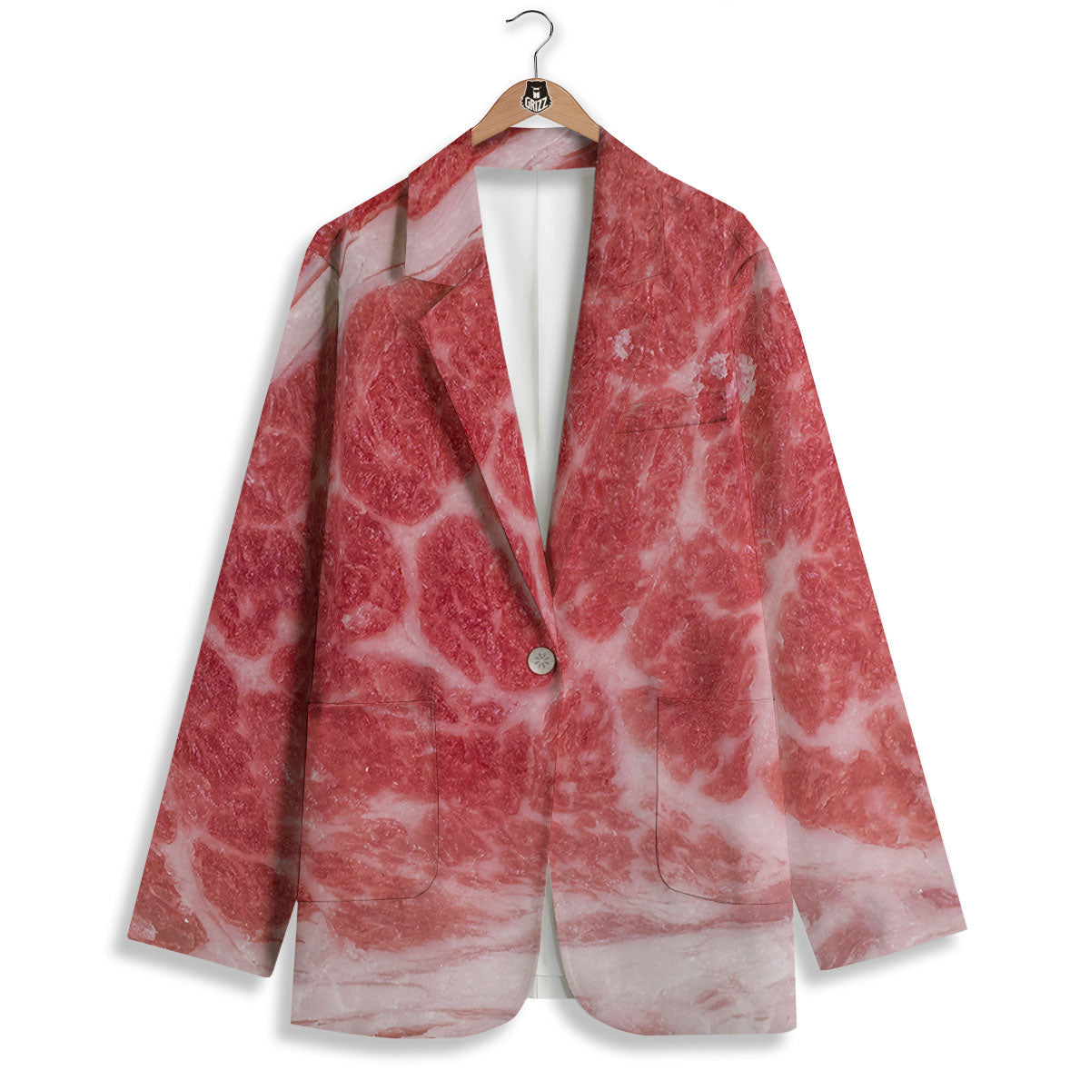 Meat Wagyu Beef Print Women's Blazer-grizzshop