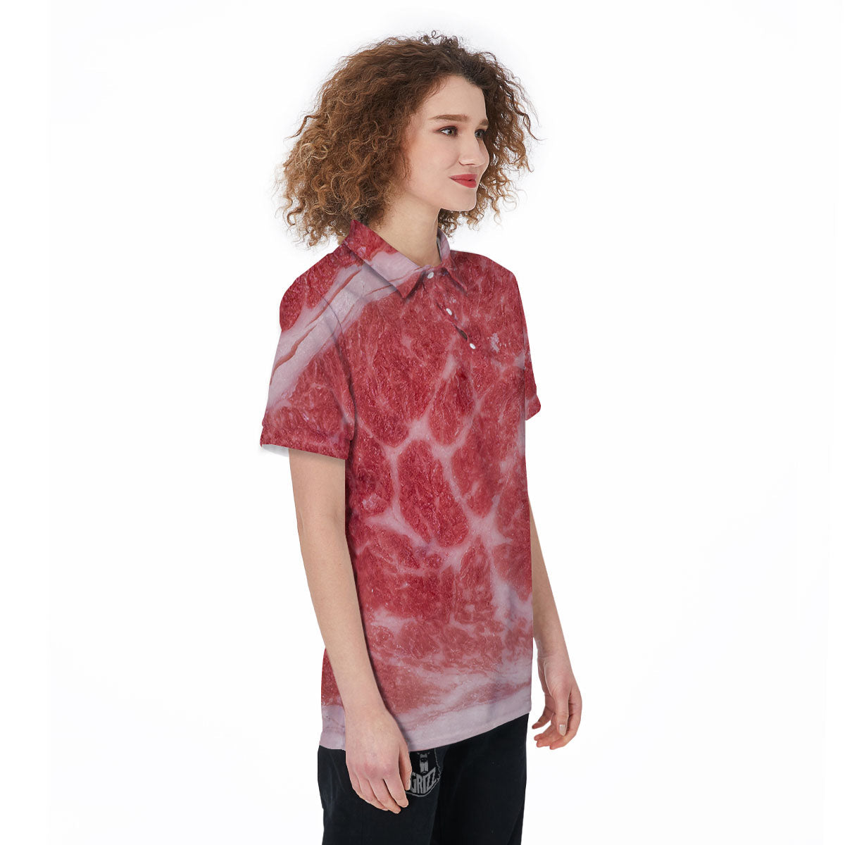 Meat Wagyu Beef Print Women's Golf Shirts-grizzshop