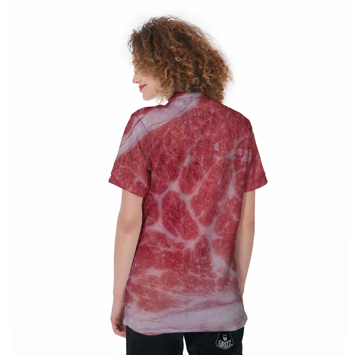 Meat Wagyu Beef Print Women's Golf Shirts-grizzshop