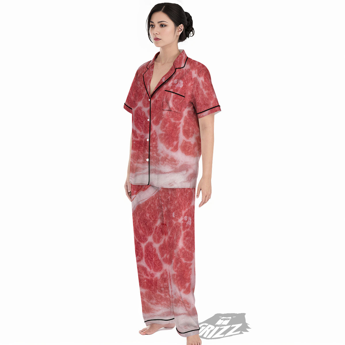 Meat Wagyu Beef Print Women's Pajamas Set-grizzshop