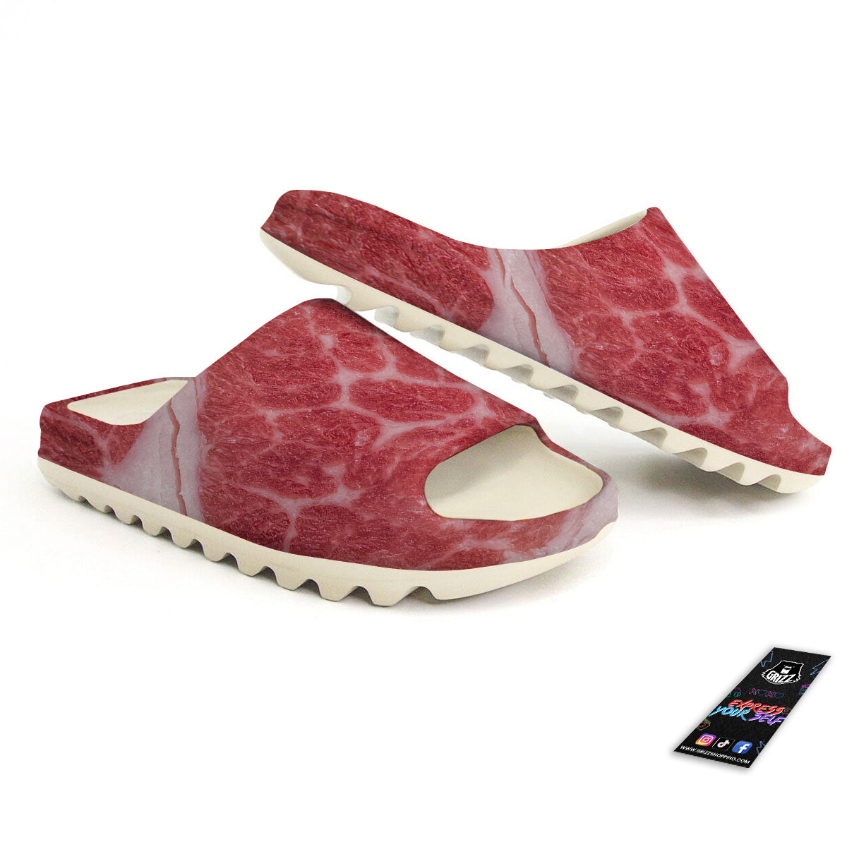 Meat Wagyu Beef Print Sandals-grizzshop