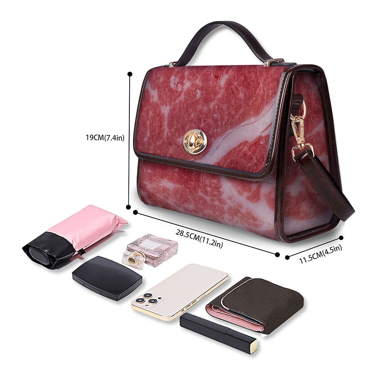 Meat Wagyu Beef Print Women's Satchel Bag